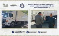 Policías Municipales de San Pedro Cholula ubican y recuperan tractocamión en Santa Bárbara Almoloya