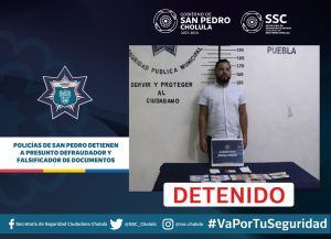 POLICÍAS DE SAN PEDRO DETIENEN A PRESUNTO DEFRAUDADOR Y FALSIFICADOR DE DOCUMENTOS