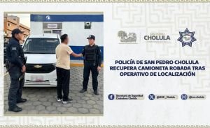 Policía de San Pedro Cholula recupera camioneta robada tras operativo de localización