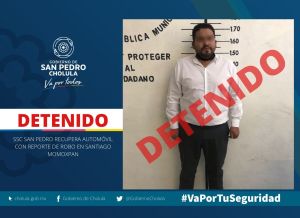 SSC SAN PEDRO RECUPERA AUTOMÓVIL CON REPORTE DE ROBO EN SANTIAGO MOMOXPAN