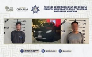 Acciones coordinadas de la SSC Cholula permiten recuperar vehículo y frustrar robos en el municipio