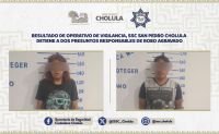 Resultado de operativo de vigilancia, SSC de San Pedro Cholula detiene a dos presuntos responsables de robo agravado