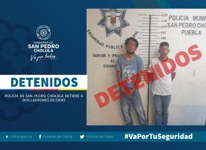 POLICÍA DE SAN PEDRO DETIENE A DOS LADRONES DE OXXO