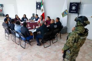 Gobierno de San Pedro Cholula refuerza seguridad con trabajo coordinado intermunicipal  Presidenta municipal Tonantzin Fernández encabeza mesa de seguridad en San Matías Cocoyotla