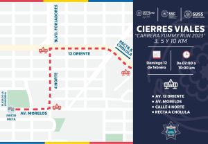 SSC CHOLULA IMPLEMENTARÁ CIERRES DE CALLES ESTE DOMINGO 12 DE FEBRERO