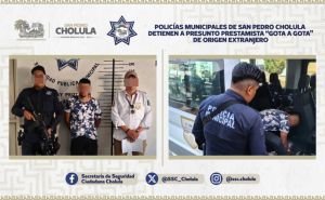 Policías municipales de San Pedro Cholula detienen a presunto prestamista “gota a gota” de origen extranjero