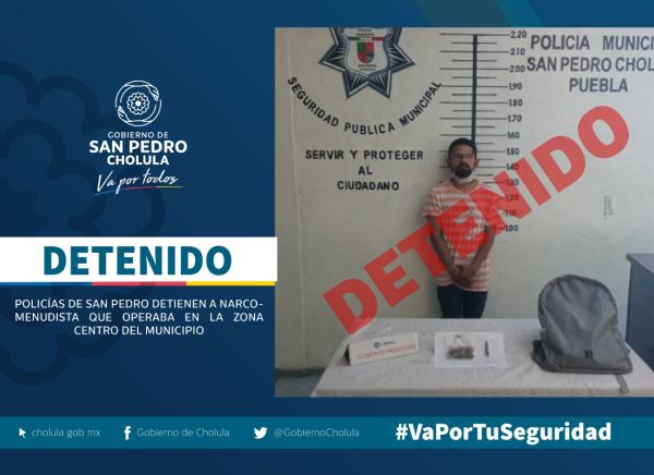 POLICÍAS DE SAN PEDRO DETIENEN A NARCOMENUDISTA QUE OPERABA EN LA ZONA CENTRO DEL MUNICIPIO