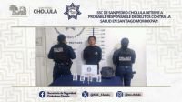SSC de San Pedro Cholula detiene a probable responsable de delitos contra la salud en Santiago Momoxpan