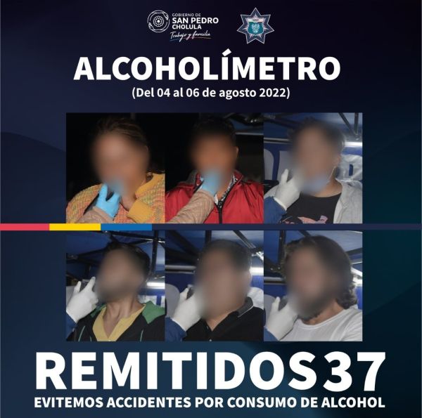 SSC SAN PEDRO REMITE A 37 CONDUCTORES POR OPERATIVO ALCOHOLÍMETRO